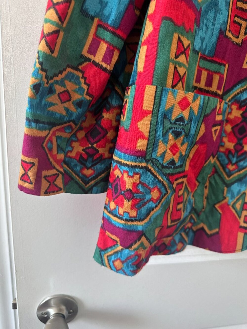 Vintage 80s Katie Brooke Colorful Soutwestern Geometric Blazer Women's Sz Large - Picture 6 of 12